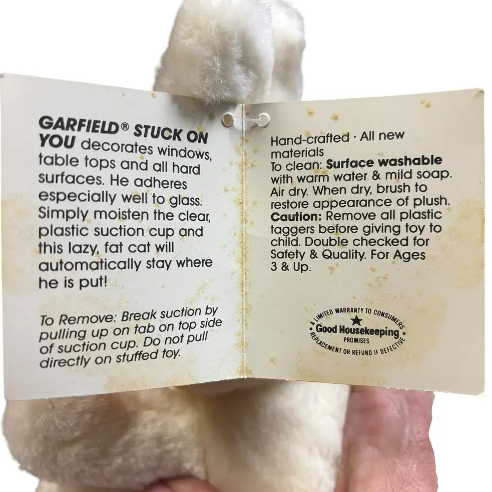 Vintage 1981 Dakin Garfield Cat “Stuck On You” Bunny Suction Cup Plush NWT Rare